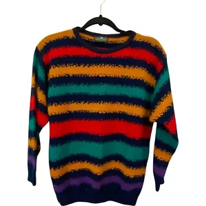 Cabin Creek Pullover Sweater Womens Multicolor Stripe Crew Neck Long Sleeve - Picture 1 of 7