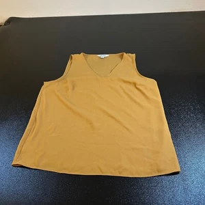 Nine West Tank Top Sleeveless V-Neck Casual Blouse Mustard Yellow Womens Medium - Picture 1 of 8