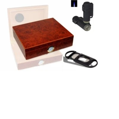 Humidorset Amboina Maser Hygro 30 Polymerbefeuchter - Bild 1 von 2