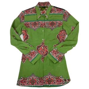 Blusa de Cachemira Vintage Años 90 RARA Verde Jean Paul Gaultier Diseñador Botones S - Imagen 1 de 8