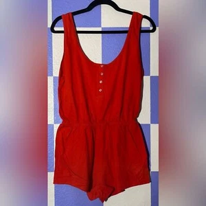 Neu ohne Etikett American Apparel dehnbarer Strampler in leuchtendem Rot - Größe S - Bild 1 von 4