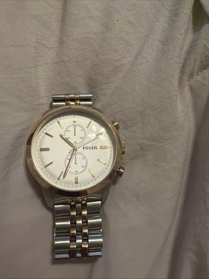 Reloj Fossil Townsman FS4785 Dos Tonos Cronógrafo Usado NECESITA BATERÍA Foto 1 de 4