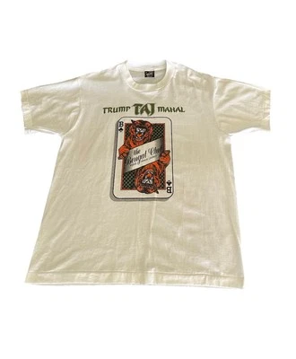 Novo sem etiquetas Vintage Anos 80 Donald Trump Taj Mahal Clube de Bengala Logotipo Promocional Tela Estrelas Tamanho G - Imagem 1 de 4