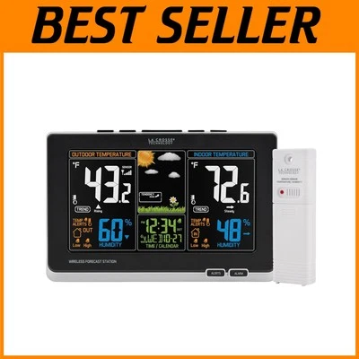 Full-Color LCD Weather Monitor with Adjustable Alerts and Indoor-Outdoor Tool - Image 1 of 4