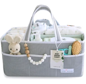 Lily Miles Baby Diaper Caddy - Large Organizer Tote Bag for Newborn Essentials - Picture 1 of 3