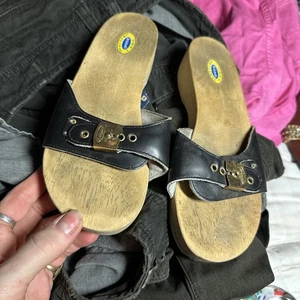 Sandalias De Colección Dr. Scholl's Originales Azul Marino y Madera Slides Para Mujer Talla 7 - Imagen 1 de 15