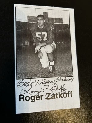 Roger Zatkoff -LB/DE- (Michigan) 1950’s Green Bay Packers & Detroit Lions D.’21 - Image 1 of 2