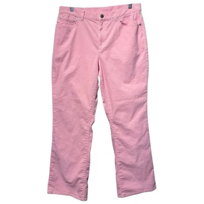 RALPH LAUREN ☆ Pink Stretch Corduroy Straight Leg Pants ☆ Size 12 Petite - Image 1 of 4