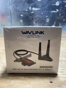 WAVLINK WiFi 6E AX3000 Network Card PCIE Adapter 802.11ax Tri-Band Bluetooth 5.2 - Afbeelding 1 van 8