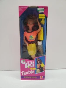 Vintage 1993 Mattel “Glitter Hair Barbie- Brunette” #10966 *NIB/Factory-sealed* - Picture 1 of 8
