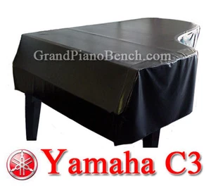 Funda de piano de cola de vinilo negro Yamaha para Yamaha C3 - 6'1" - RANURAS LATERALES - Imagen 1 de 1