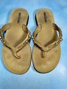 Minnetonka Sandals Womens Thong Flip Flop Suede Leather Comfort Size 7.5! - Picture 1 of 6