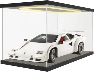 Car Display Case Acrylic 16 in x 8 in LED Light 1/12 Rack 1/18 Model Diecast Box - Image 1 of 4