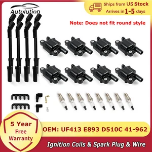 High Performance UF413 Ignition Coil+Spark Plug+Wire For Chevy GMC 5.3L 6.2L V8 - Picture 1 of 13