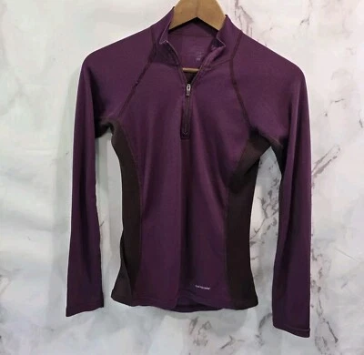 Camisa Patagonia Feminina XS Borgonha Ativa Quarto Zíper Manga Longa Crop - Imagem 1 de 4