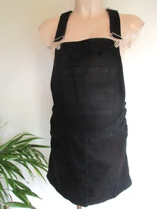 NEXT MATERNITY BLACK DENIM PINAFORE DUNGAREES DRESS SIZE 10 NEW - Picture 1 of 3