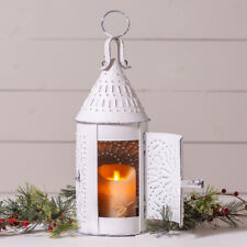 Christmas Colonial 15-Inch Primitive Lantern in Rustic White