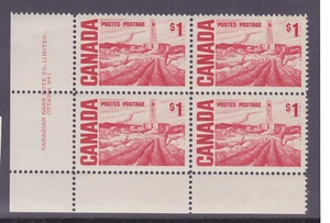 CANADA  #465B  LL Plate Block $1 OIL FIELDS VFNH centennial issue - Picture 1 of 2