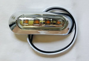 NIP 10 pc Lot of Clear / AMBER 2.5 inch LED Marker Chicken Lights w/ bezels12v  - Picture 1 of 5
