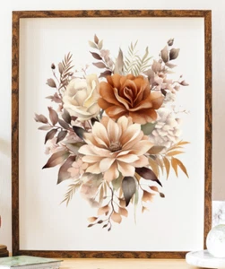 Floral Art Print, Neutral Floral Art Decor, Botanical Wall Art, Nature Decor #57 - Picture 1 of 2