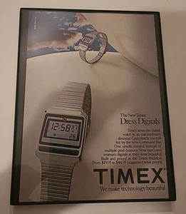1982 Timex Watch: Dress Digitals Vintage Print Ad Framed 8.5x11 - Picture 1 of 1