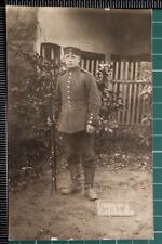 POSTCARD WW1 GERMAN SOLDIER IN UNIFORM WITH RIFLE