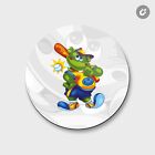 Hippo Baseball Cute Animal | 4'' X 4'' Round Decorative Magnet