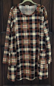 EGY Women's Tunic Top Size 2XL Long Sleeve Multicolor Pullover Stretch EUC - Picture 1 of 8