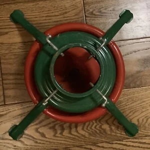 Vintage Christbaumständer, stabiles schweres Metall, 4 Beine, 3 1/2" Stammdurchmesser - Bild 1 von 6