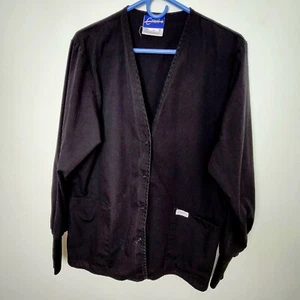 Crest Scrub Jacket Women's Large Green Long Sleeve Medical Dental Vet IMPERFECT - Picture 1 of 5