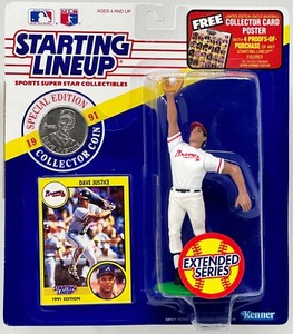 1991 KENNER STARTING LINEUP EXTENDED MLB DAVE JUSTICE ATLANTA BRAVES MOC