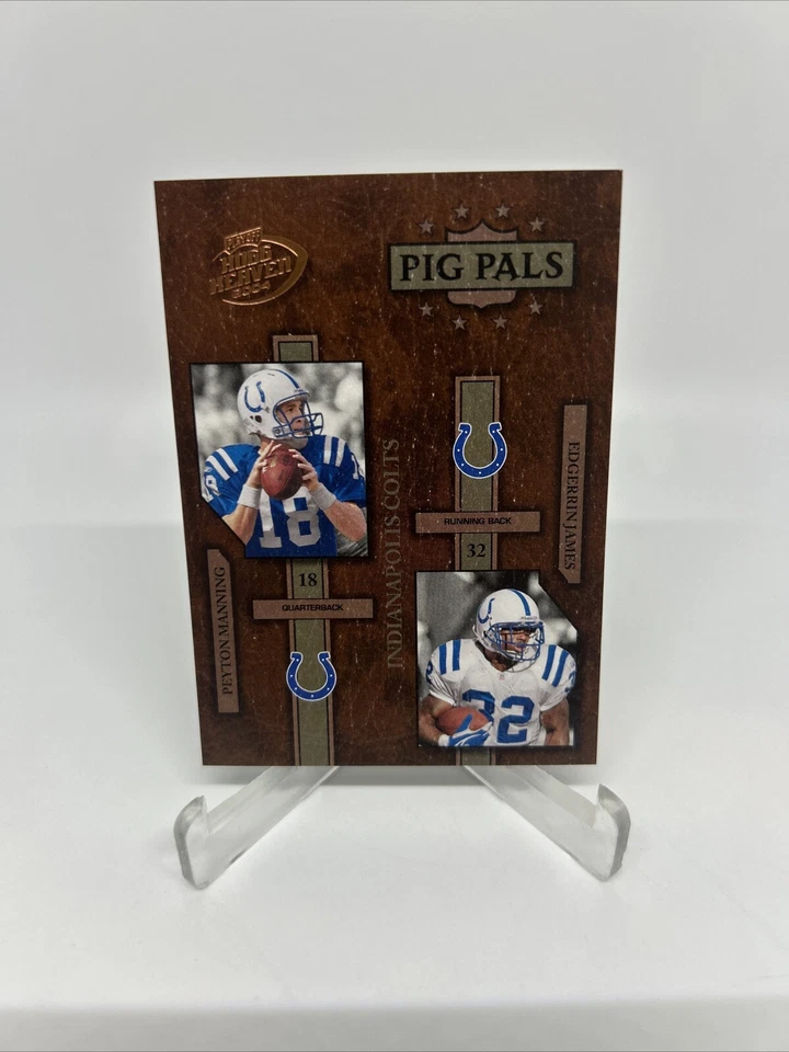 2004 Donruss Hogg Heaven Pig Pals #13 Peyton Manning Edgerrin James #/1050 - Image 1 of 3