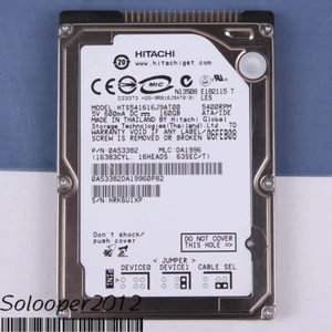 Spedizione gratuita Hitachi 160 GB HDD 2,5" 8 MB 5400 RPM HTS541616J9AT00 IDE disco rigido - Foto 1 di 2