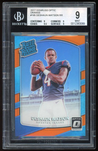 2017 Panini Donruss Optic Deshaun Watson Orange Holo Prizm 41/199 RC #195 BGS 9