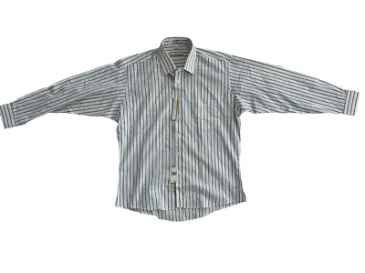 NUEVO CON ETIQUETAS Camisa John Henry Para Hombre Abotonada Blanco Negro Rayas Talla 17-1/2 Foto 1 de 4