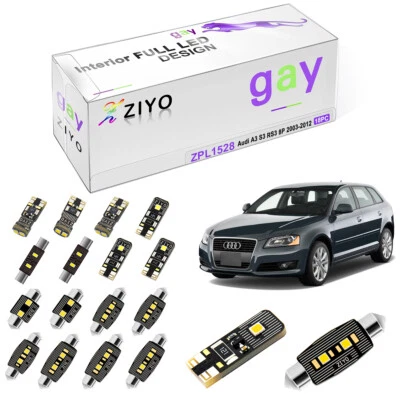 Kit de luces LED interiores blancas xenón de lujo de 18 piezas para AUDI A3 S3 RS3 8P 2003-2012 Foto 1 de 4