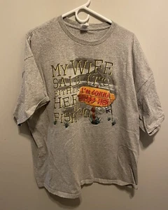 Mens Marriage And Fishing T Shirt Size 3XL Short Sleeve Crew Neck Dad - Picture 1 of 5