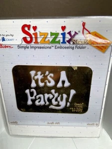 Sizzix Ellison Simple Impressions Embossing Folder * NEW * It's a Party - Picture 1 of 1