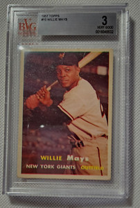 Willie Mays 1957 Topps #10 graded 3.0 or Very Good by by Beckett Vintage