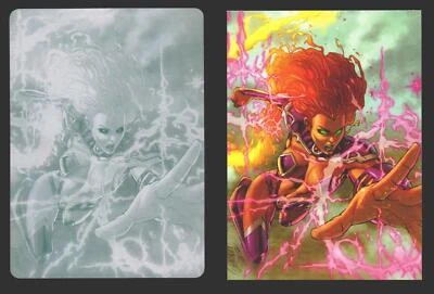 2012 DC Comics The New 52 Base Card Printing Plate #47 Starfire Black - Image 1 of 2
