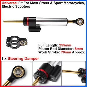 Amortiguador de dirección universal para la mayoría de las motocicletas de calle y deportivas, scooters eléctricos - Imagen 1 de 23