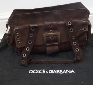 Bolso de Hombro DOLCE & GABBANA Para Mujer Marrón Gamuza Cierre con Cremallera Doble Correa - Imagen 1 de 12