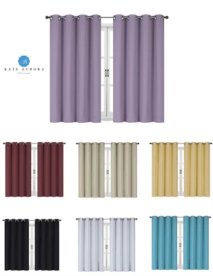 100% Thermal Blackout Bath & Kitchen Window Curtains - Assorted Colors & Sizes - Image 1 of 4
