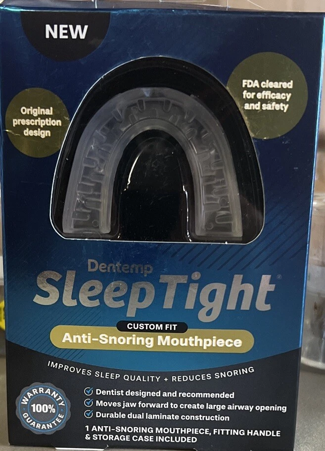 DENTEMP SLEEP TIGHT CUSTOM EASY TO FIT ANTI-SNORING MOUTHPIECE MOUTHGUARD CASE