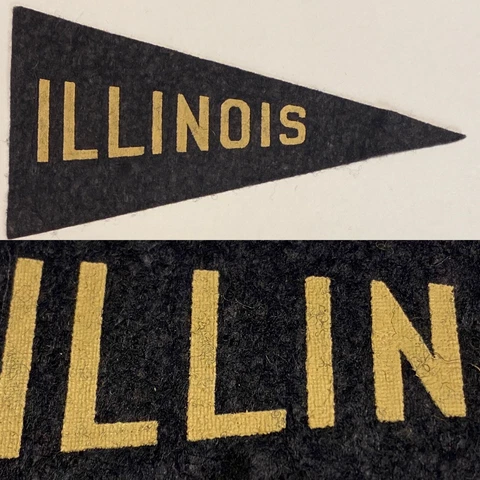 1950s Illinois Fighting Illini University  Mini Pennant 2.75x5.5 Inch Cover