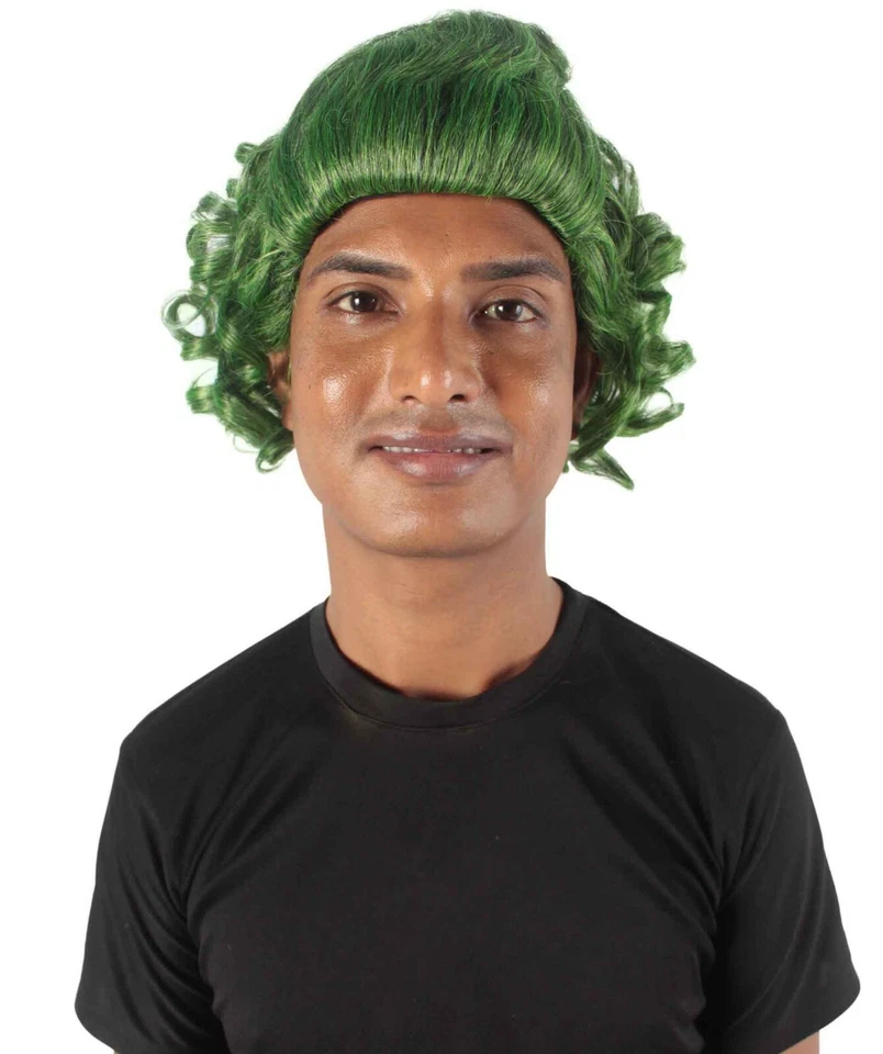 Peluca Ayudante de Papá Noel Cosplay Adulto Pelo Verde Navidad Oompa Loompa Fiesta HM-164A Foto 1 de 4