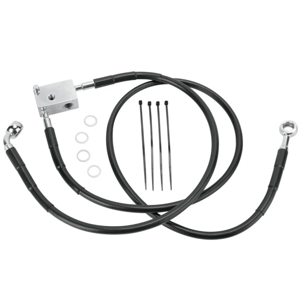 Rear +3" Black Vinyl Stainless Brake Line 2000-2003 Harley-Davidson Softail Foto 1 de 1