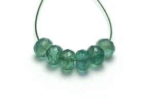 6 cuentas verdes rondelle facetadas de 4,8 mm ESMERALDA NATURAL 3,5 cttw - Imagen 1 de 2