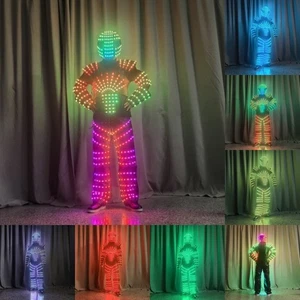 LED Robot 7 Colors Changing Luminous Armor Clothing Helmet Bar DJ Shows Costume - Picture 1 of 19