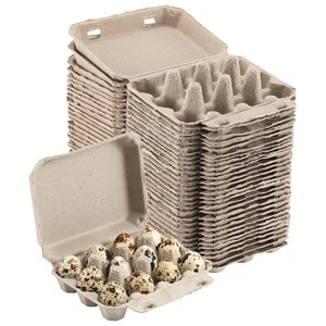 30 Pcs Quail Egg Cartons Dozen Egg Box 3x4 Blank Natural Color Pulp Paper Egg... - Picture 1 of 7